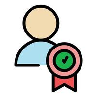 Expertise achievement icon color outline vector