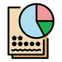 Expertise data icon color outline vector