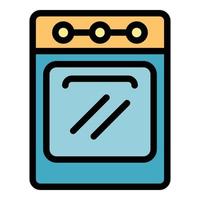 Oven icon color outline vector