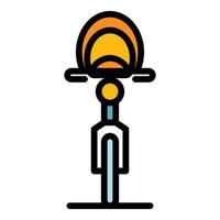 Baby bike plastic seat icon color outline vector