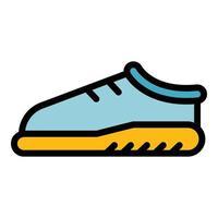 vector de contorno de color de icono de zapatos deportivos