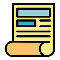 Document actualization icon color outline vector