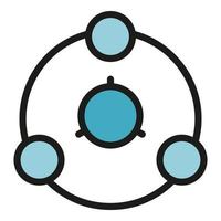 Round hierarchy icon color outline vector