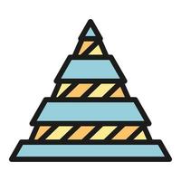 Hierarchy pyramid icon color outline vector