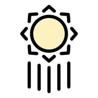 Sun energy icon color outline vector