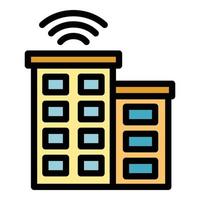 Wireless building icon color outline vector