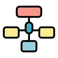 Hierarchy network icon color outline vector