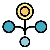 Network nodes icon color outline vector