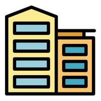 City buildings icon color outline vector