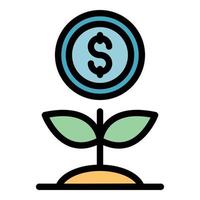 Grow money icon color outline vector