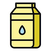 Eco milk box icon color outline vector