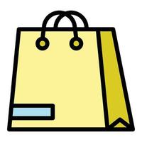 vector de esquema de color de icono de paquete ecológico de compras