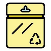 Eco plastic badge icon color outline vector