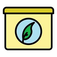 Garbage eco box icon color outline vector