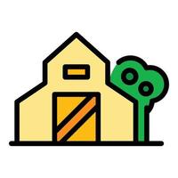 Farm house icon color outline vector