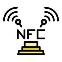 Nfc innovation icon color outline vector