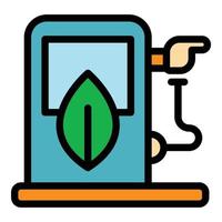 Eco charging station icon color outline vector