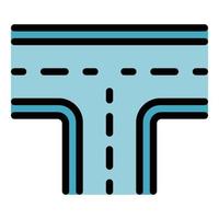 vector de contorno de color de icono de carretera de la ciudad