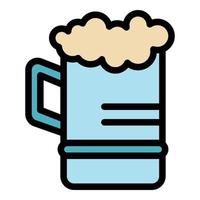 Mug beer icon color outline vector