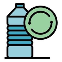 Reusable bottle icon color outline vector