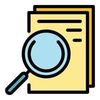 Agent doc search icon color outline vector