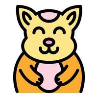 Ceramic cat icon color outline vector