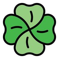 Clover leaf icon color outline vector