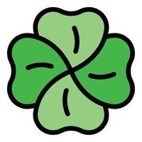 Clover leaf icon color outline vector