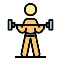 Physical rehabilitation dumbbell icon color outline vector