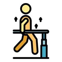 Push up rehabilitation icon color outline vector