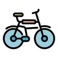 vector de contorno de color de icono de bicicleta