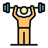 Gym exercise icon color outline vector