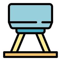 Pommel horse icon color outline vector