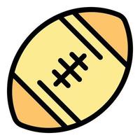 vector de contorno de color de icono de pelota de rugby