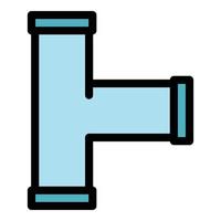 Water flow pipe icon color outline vector