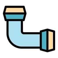 Pvc pipe icon color outline vector