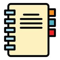 Customer data notebook icon color outline vector