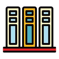 Customer data server stack icon color outline vector