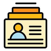 Customer data page icon color outline vector