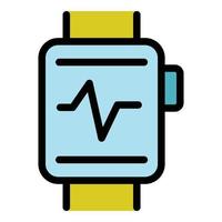 vector de contorno de color de icono de adelgazamiento de smartwatch