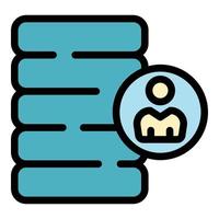 Customer database company icon color outline vector