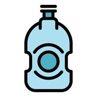 vector de contorno de color de icono de adelgazamiento de botella de agua