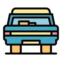 Open car lid icon color outline vector