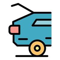 Open boot car icon color outline vector