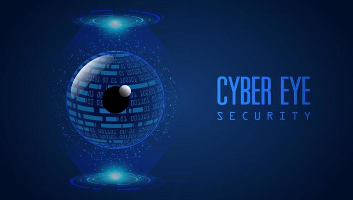 Modern Cybersecurity Technology Background with Eye