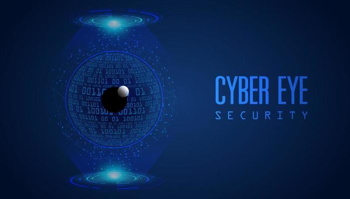 Modern Cybersecurity Technology Background with Eye