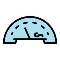 Retro car dashboard icon color outline vector