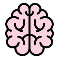 Brain circuit icon color outline vector