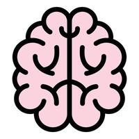 Brain circuit icon color outline vector