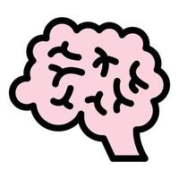 Brain mind icon color outline vector